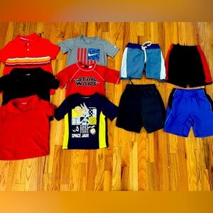 Boys size 5 Nike old navy cat and jack tops and shorts